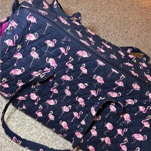 Large Vera Bradley flamingo duffle bag